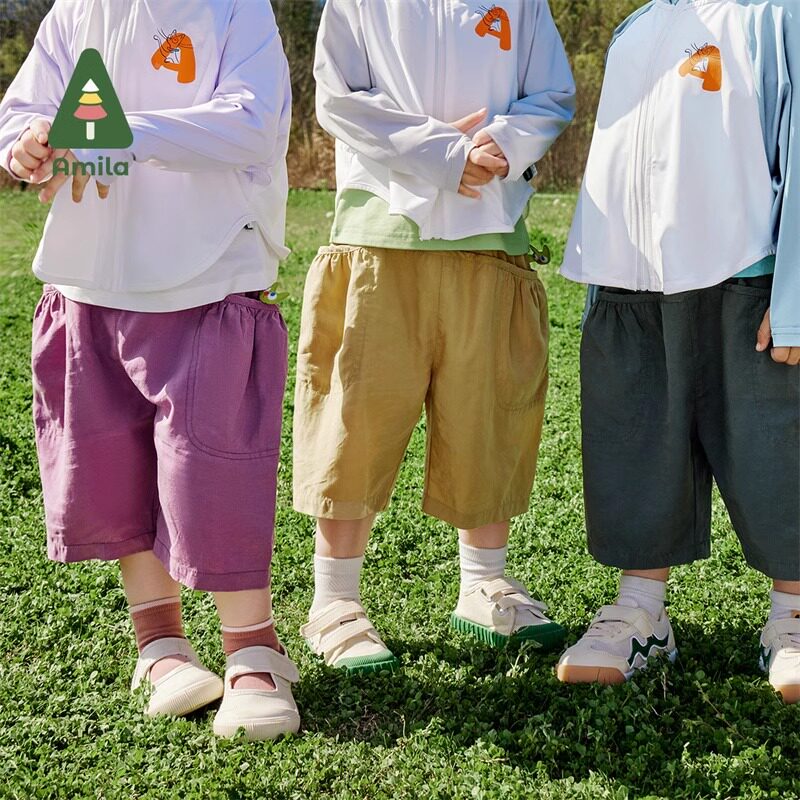 男童夏季七分裤天丝亚麻啊咪啦