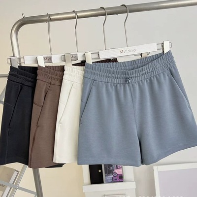 lulu同款Softstreme铜氨丝空气层四分裤宽松高腰显瘦百搭瑜伽短裤