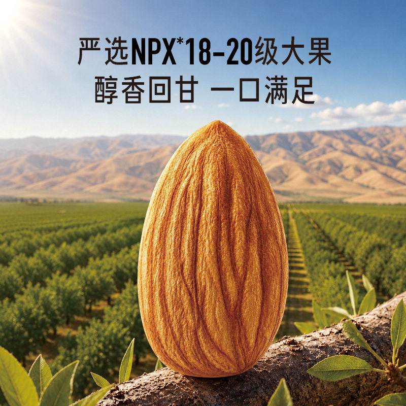 如水原味扁桃仁250g每日坚果巴旦木仁无添加剂健康烘焙休闲零食