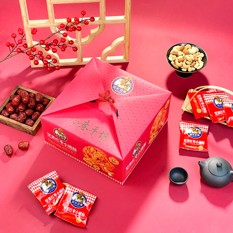 如水坚果红枣小桃酥468g心意手心礼中式饼干糕点配料干净休闲零食