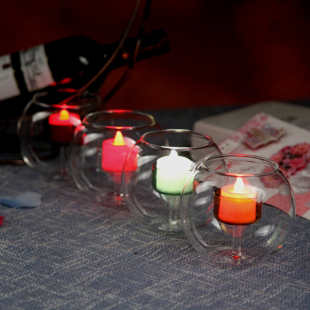 创意ins风复古vintage球形台灯式烛台样板房家居装饰摆件个性烛台