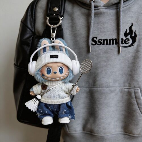 适配labubu一二三代娃衣拉布布衣服休闲运动风17cm【不含玩偶】