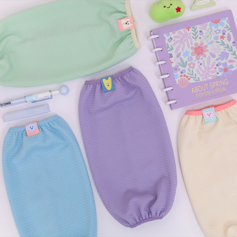 撞色弹性华夫格外套羽绒服套袖