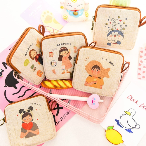 Оригинальная японская ткань, гигиеническая прокладка, сумка-органайзер, портативная вместительная и большая сумка, салфетки, из хлопка и льна