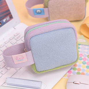 毛呢迷你随身化妆包口红包可爱大容量卫生巾包CCD数码 相机收纳包