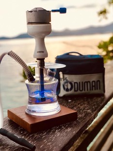 shisha 小号水烟壶单管玻璃水烟 hookah oduman 便携式 带旅行包