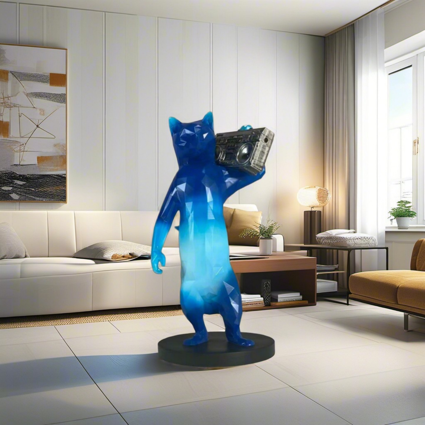 创意复古猫录音机摆件3D雕塑模型