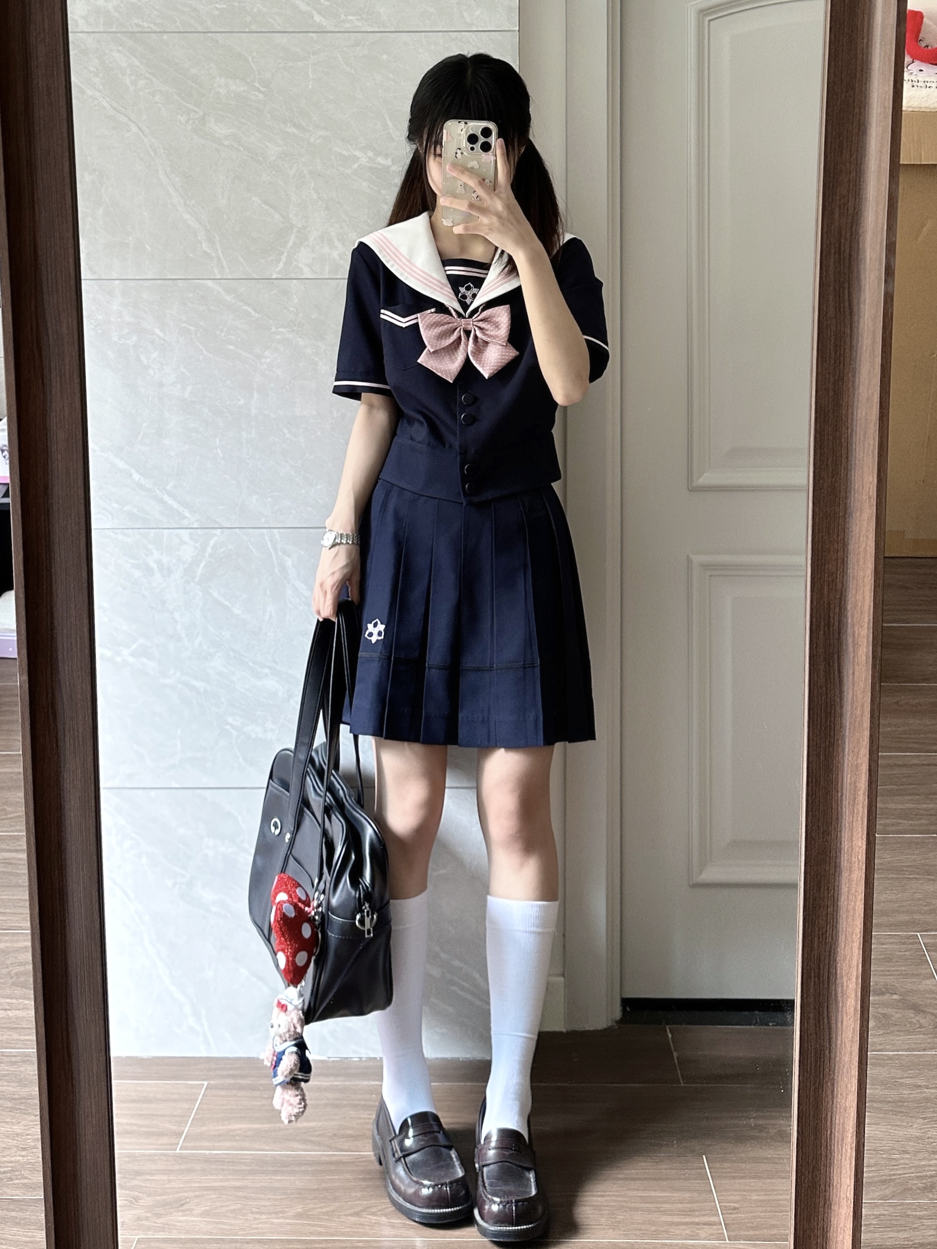 收腰显瘦高腰制服短袖收腰水手服