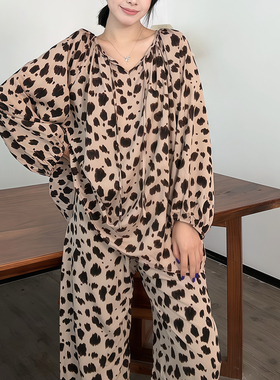 绵绸套装女睡衣夏国风款棉绸家居服清冷高级感人造棉可外穿大码