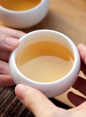 【一瓢斋】台湾宜龙专柜茶具 巧云单杯 茶杯 圆润如玉 月白 粉绿