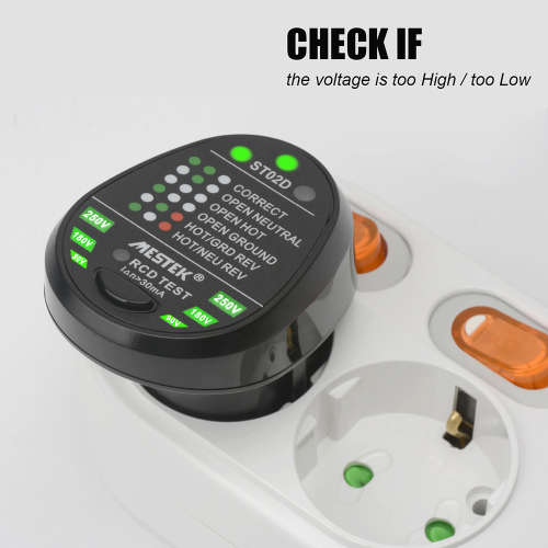 多功能插座测试仪插座检测仪电源接线漏电相位检测仪欧规ST02D