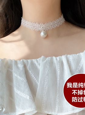 choker纯银白色日韩风脖子饰品