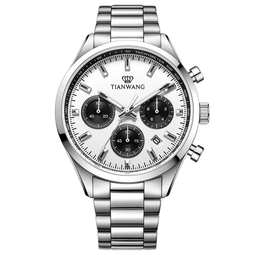 天王三眼计时100米防水夜光运动防水石英手表男款101390圣诞礼物