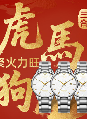 天王金标送福生肖双合生旺生肖传奇系列18K金自动机械手表男51524