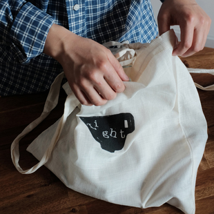 原创帆布包购物袋 轻轻士多 态度 下轻轻 加长肩带更加chill 装