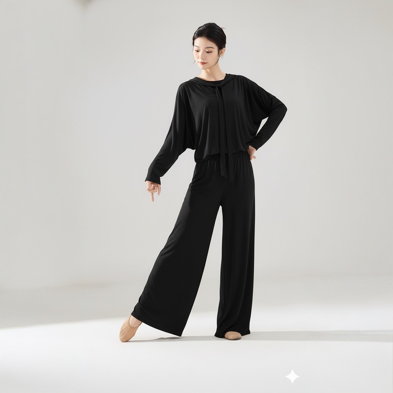 中国古典舞套装现代舞练功服成人款女秋冬三件套保暖宽松形体上衣