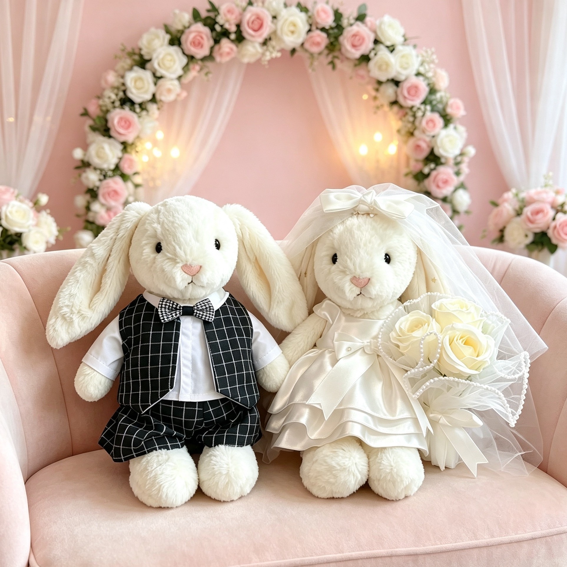 jellycat巴塞罗熊衣服西装中号31cm邦尼兔娃衣压床娃娃婚纱西服图片