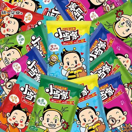 统一小当家干脆面48包整箱包邮多口味干吃方便面90后怀旧零食掌心