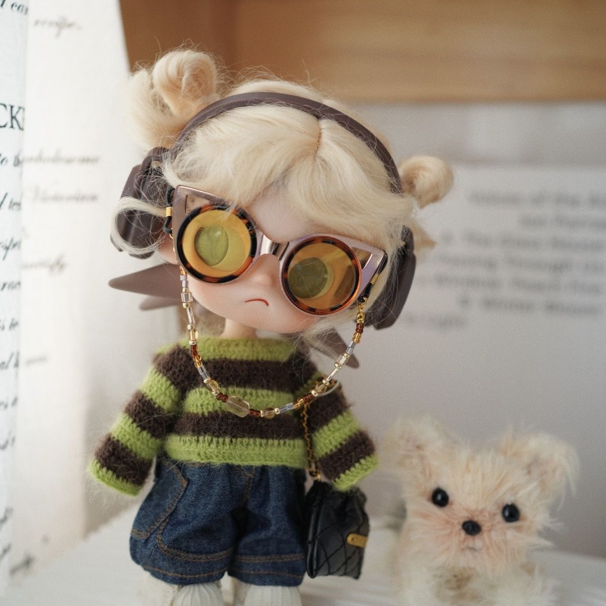 嘎子姐眼镜猫眼Zsiga酷酷眼镜链条娃衣卡通向往之处动人可爱配件