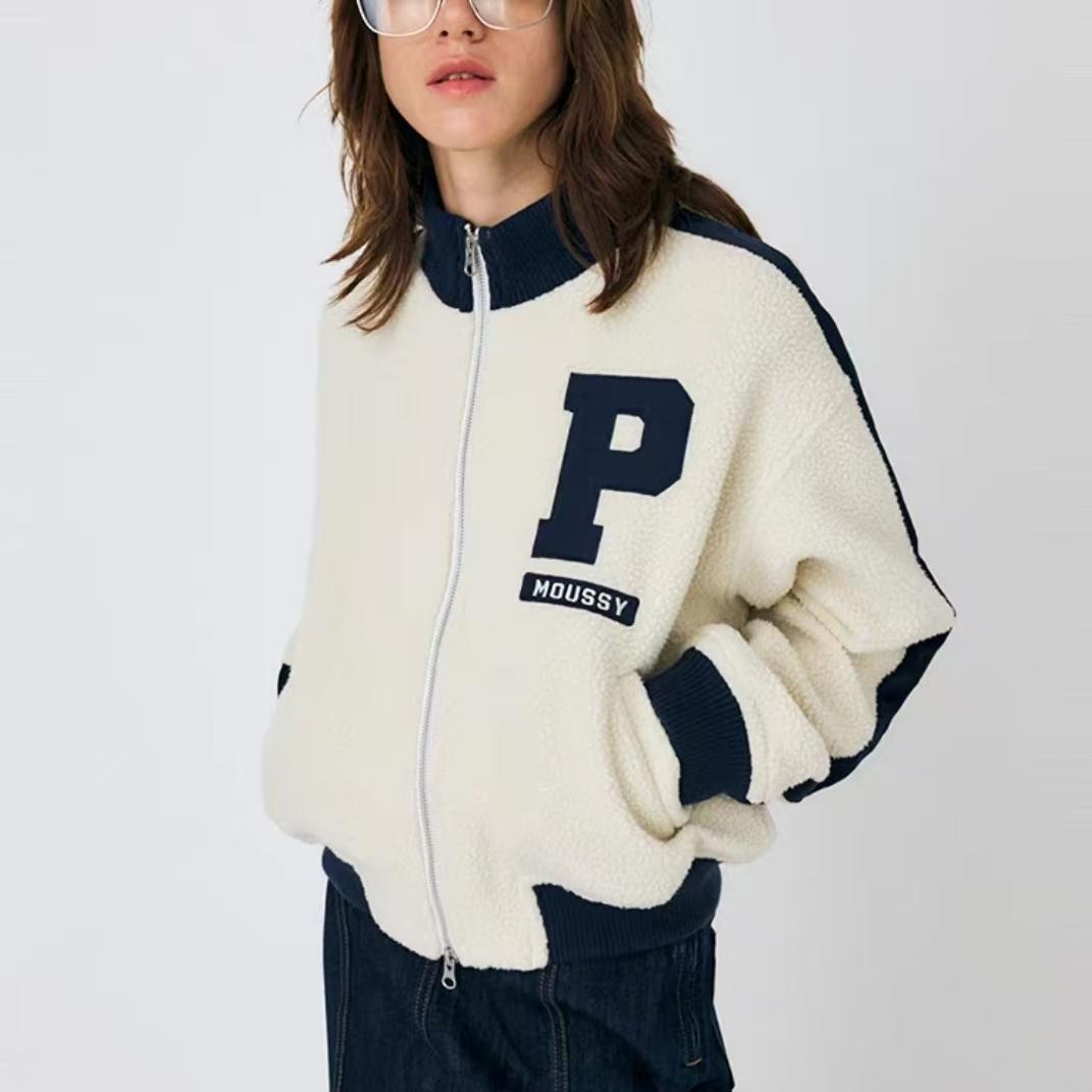 M家复古长毛绒夹克外套