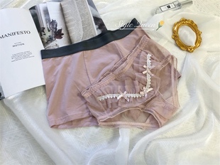 情侣内裤套装纯棉男士大码平角裤性感舒适蕾丝中低腰薄款女三角裤