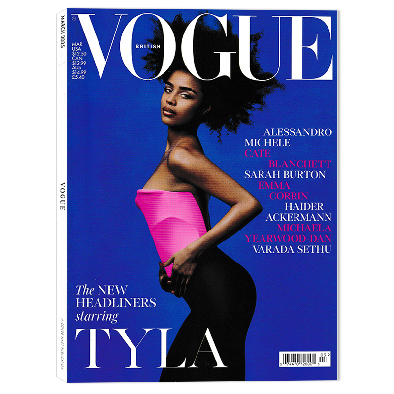 【有磨损】英文版 Vogue服饰与美容杂志 2025年3月封面TYLA( 泰拉・劳拉・西塔尔) 英文版明星时尚潮流期刊杂志