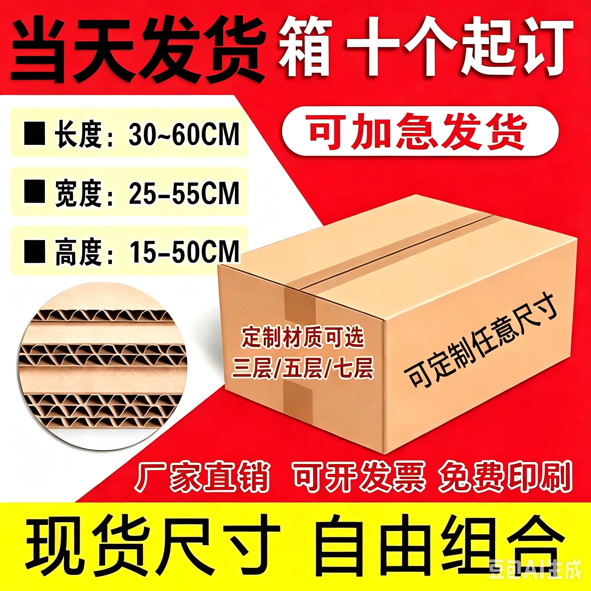 小批量定做制跨境国际物流亚马逊FBA快递打包装纸箱子加厚硬批发