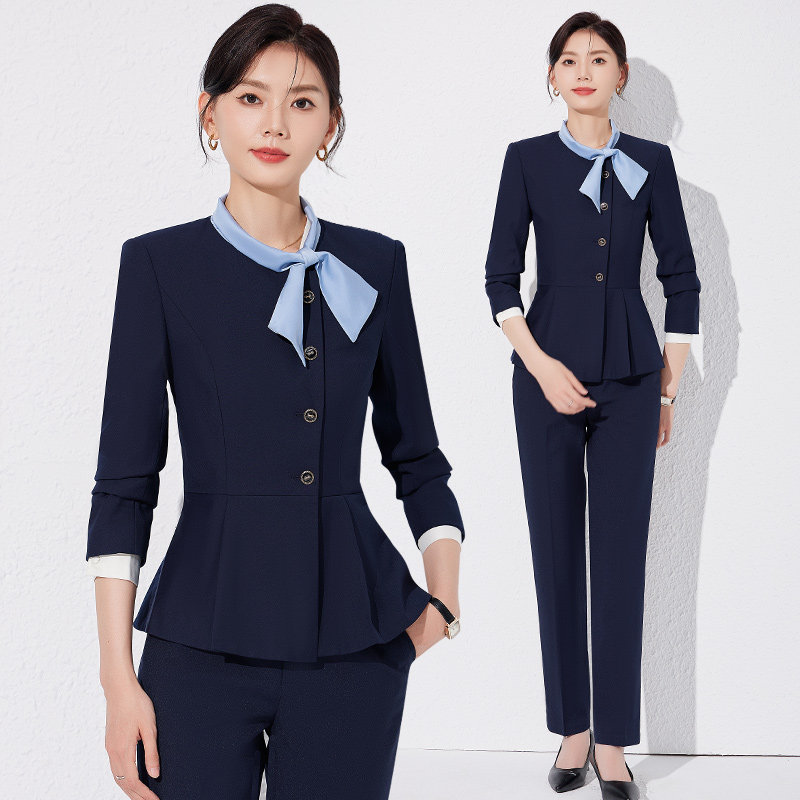 空姐职业套装女春秋新款前台接待工装美容师珠宝店工作服西装外套