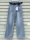 阔腿牛仔裤 微弹高腰休闲直筒裤 女夏季 2025新款 薄款 莫兰迪灰窄版