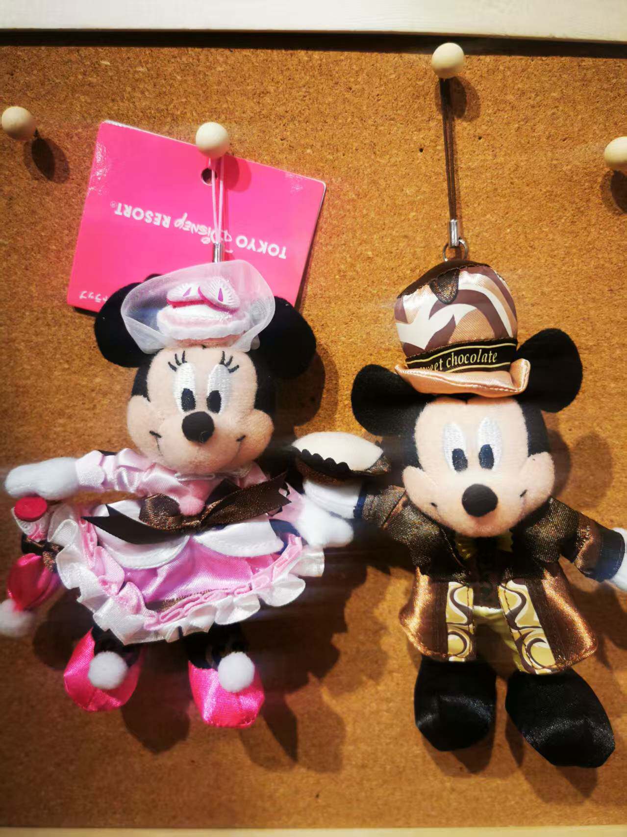 东京迪士尼巧克力甜品系列米奇米妮小鼻噶毛绒挂件