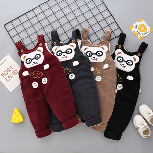 婴儿裤 棉裤 子加绒夹棉一岁两岁男宝女宝外穿外出服 冬季 宝宝背带裤