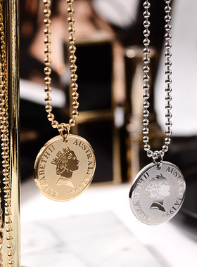 冷淡硬币ins钛钢网红女钛钢