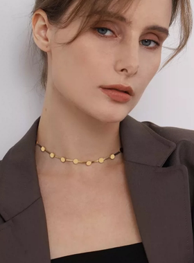 钛钢项链 choker颈链女轻奢小众设计感脖子项链项圈锁骨链配饰