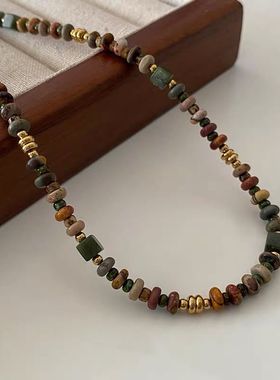 钛钢项链  绿牛油果轻奢设计感气质项链女简约时尚锁骨链不褪色