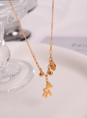 钛钢项链 马上有钱项链女小众设计简约轻奢锁骨链ins颈链新款配饰