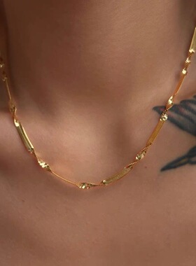 钛钢项链  小众设计ins超闪气质项链女个性轻奢蛇骨链百搭锁骨链