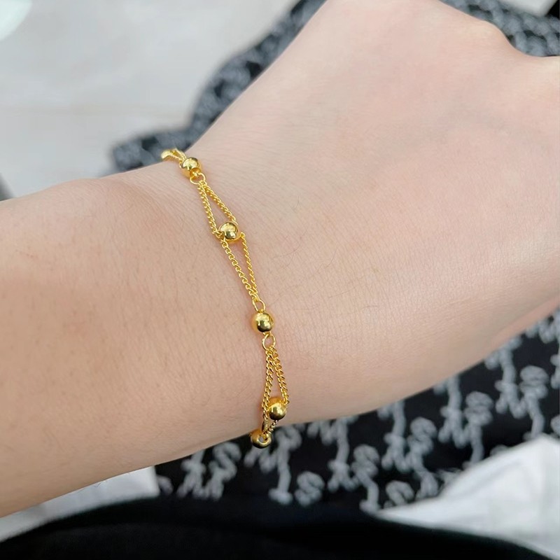 钛钢手链 双层珠珠手链女百搭轻奢高级感精致手饰品气质不褪色