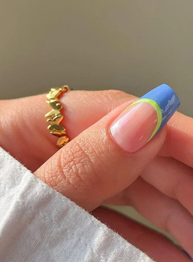 钛钢戒指 满圈蝴蝶戒指女设计感简约复古指环气质轻奢小众食指戒