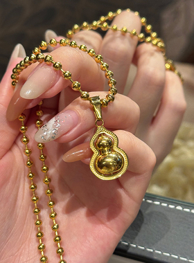 钛钢项链 气质长款葫芦项链女小众设计简约高级福禄毛衣链配饰品