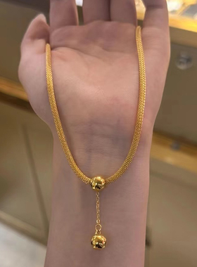 钛钢项链  小众设计有球必应蛇骨项链女高级感气质锁骨链不褪色