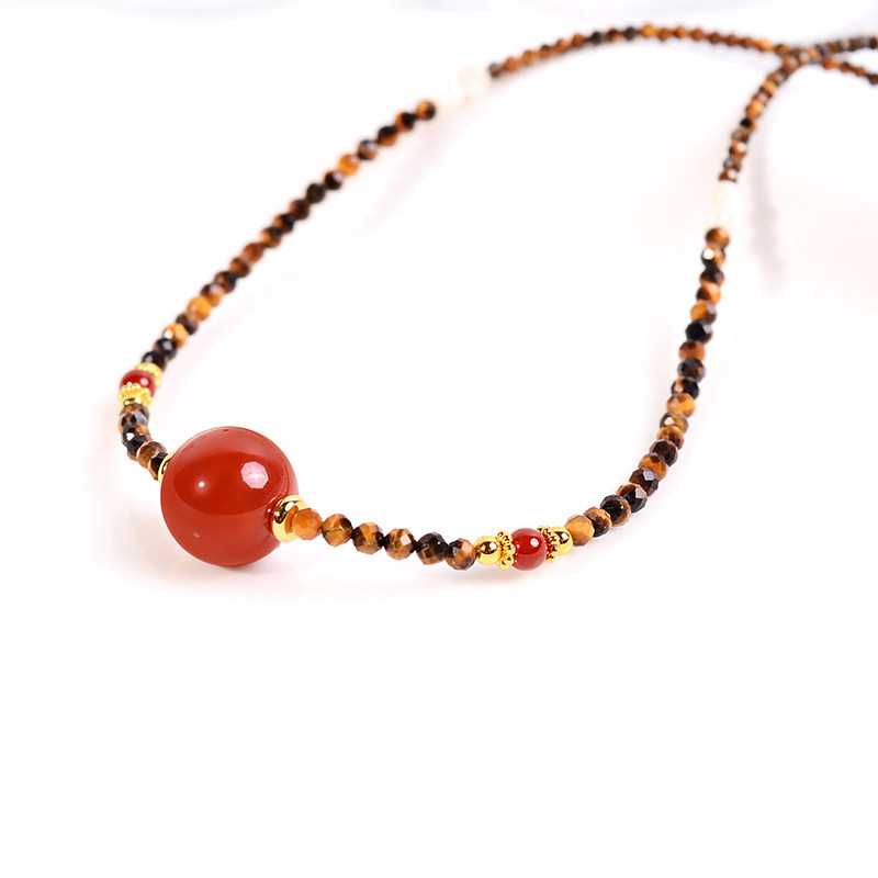 铜合金项链 新年美拉德风圆球项链女新中式高级感气质毛衣链配饰,饰品/流行首饰/时尚饰品新,项链,淘宝优惠券,粉丝福利购,淘宝优惠卷