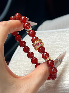 铜合金手链 新年红色路路通小蛮腰手链女轻奢精致高级感手串配饰