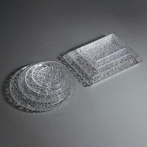 透明零食餐厅酒吧分格水果盘冰纹