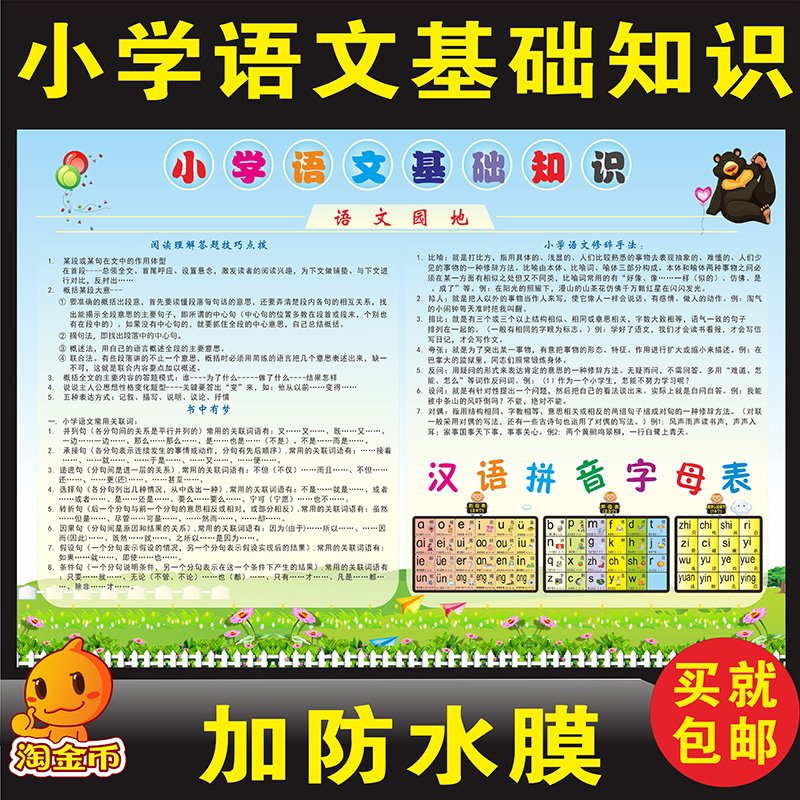 墙贴小学语文基础知识幼儿教育