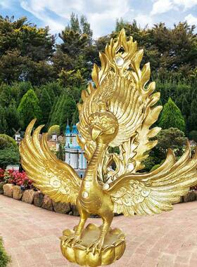 玻璃钢大鹏金翅鸟雕塑摆件户外广场云南大理民族风吉祥物模型装饰