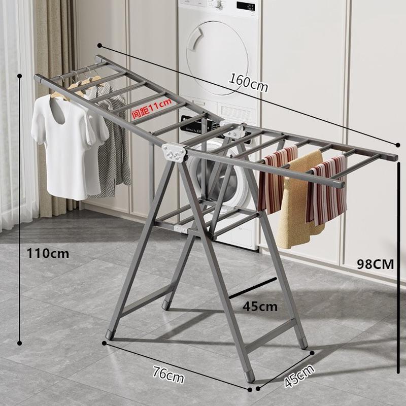 晾衣架落地晾衣架室内加粗款落地折叠伸缩晾衣架阳台晾衣架子