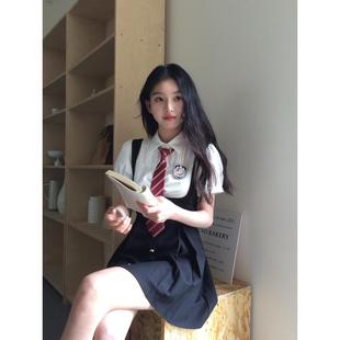 川子学姐英伦学院风jk套装女收腰小众背带裙东京岁时记