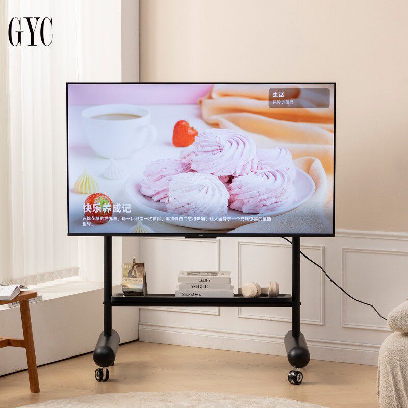 电视机落地式支架客厅卧室不锈钢可移动简约推车家用挂架40-100寸