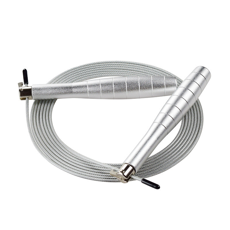 厂家销售铝合金手柄自锁钢丝跳绳健身专用竞速负重跳绳可调节跳绳