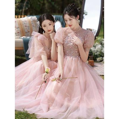 直销伴娘服2025新款姐妹团粉